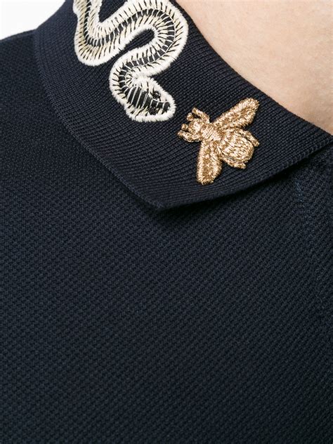 gucci snake shirt collar|gucci snake and bee polo.